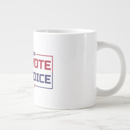 投票あなたの声の色の付いたフォント ジャンボコーヒーマグカップ (右)