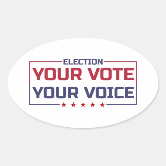投票あなたの声の色の付いたフォント 楕円形シール (正面)