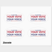 投票あなたの声の色の付いたフォント 楕円形シール (シート)