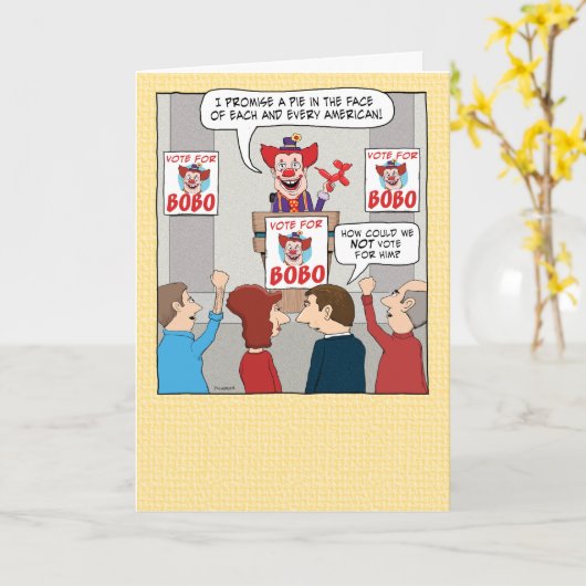 投票おもしろいによるピエロ誕生日 カード (黄色い花)