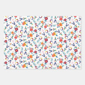 投票お洒落フローラ活動家ブルーイエローピンク ラッピングペーパーシート (正面3)