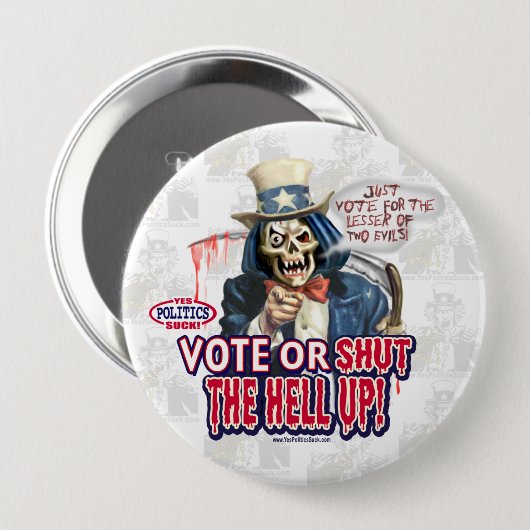 投票か締められたボタン 缶バッジ (正面&裏面)