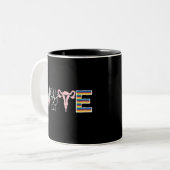 投票が禁止された書籍の生殖権BLM LGBTQ ツートーンマグカップ (正面左)