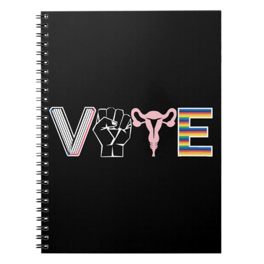 投票が禁止された書籍の生殖権BLM LGBTQ ノートブック (正面)