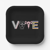 投票が禁止された書籍の生殖権BLM LGBTQ ペーパープレート (正面)