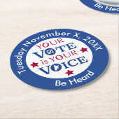 投票が音声メッセージカスタムである ラウンドペーパーコースター (アングル)