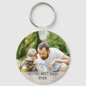 投票された最高のパパは常にカスタム父親の日の写真 キーホルダー (正面)