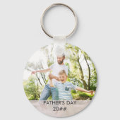 投票された最高のパパは常にカスタム父親の日の写真 キーホルダー (裏面)