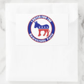 投票された民主党オリジナル 長方形シール (バッグ)