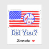「投票したよ!そうか?」 米国国旗のノートパソコンステッカー シール (シート)