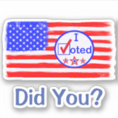 「投票したよ!そうか?」 米国国旗のノートパソコンステッカー シール (正面)
