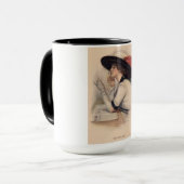 投票している美しい女性-ヴィンテージ選挙権のファッション マグカップ (正面左)