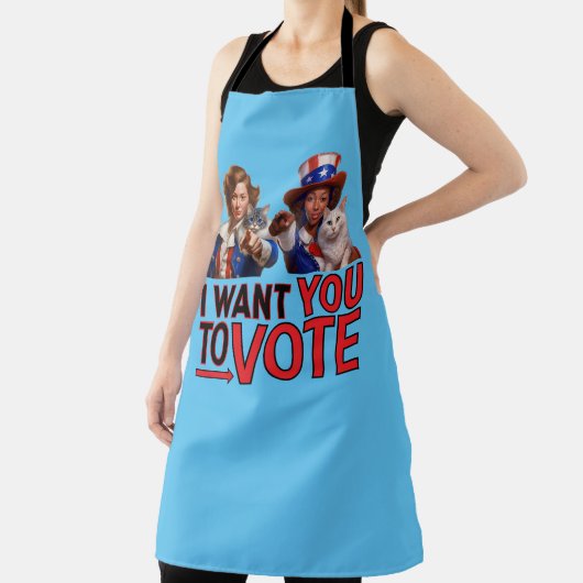投票してほしい(キャットレディース) エプロン (インサイチュ)