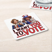 投票してほしい(キャットレディース) スクエアペーパーコースター (アングル)