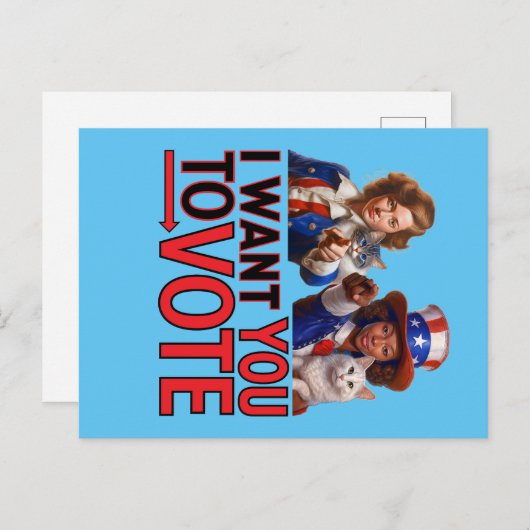 投票してほしい(キャットレディース) ポストカード (正面/裏面)