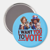 投票してほしい(キャットレディース) マグネット (正面/裏面)
