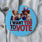 投票してほしい（キャットレディース） 缶バッジ (インサイチュ)