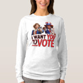 投票してほしい(キャットレディース) Tシャツ (正面)