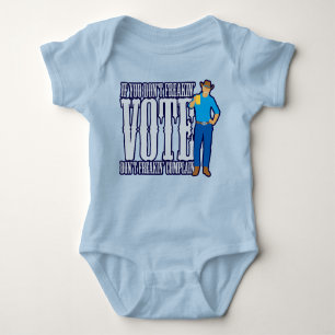 投票しない文句を言わない ベビーボディスーツ