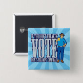 投票しない文句を言わない 缶バッジ (正面&裏面)