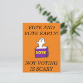 投票しない早期はがき幽霊怖い ポストカード (スタンド正面)