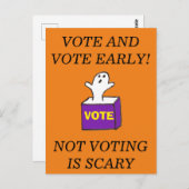 投票しない早期はがき幽霊怖い ポストカード (正面/裏面)