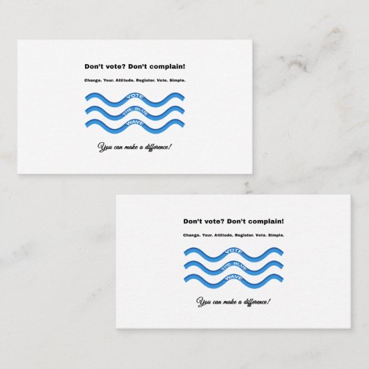 投票しない？文句を言うな！ 名刺 (正面/裏面)