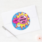 "投票しな吹い"ステッカー – 3" ラウンドシール (封筒)