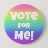 投票しろ!レインボーボタン 缶バッジ (正面)