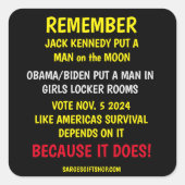 投票することを忘れない スクエアシール (正面)