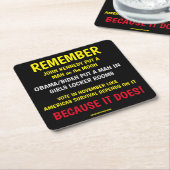 投票することを忘れない スクエアペーパーコースター (アングル)