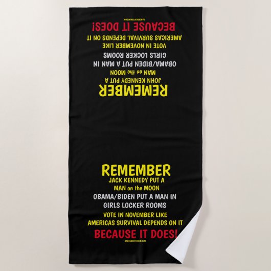 投票することを忘れない ビーチタオル (正面)