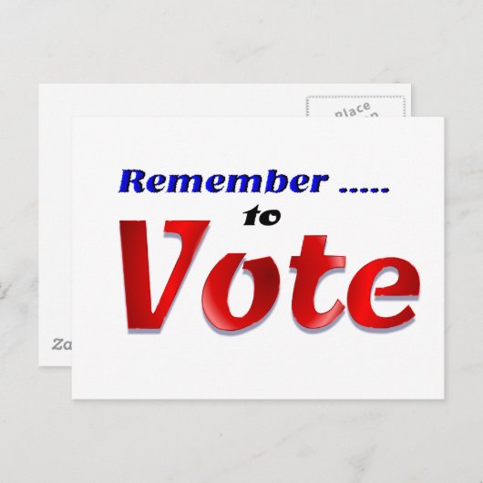投票することを覚えて下さい ポストカード (正面/裏面)