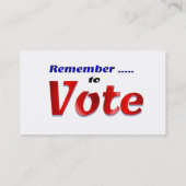 投票することを覚えて下さい 名刺 (裏面)