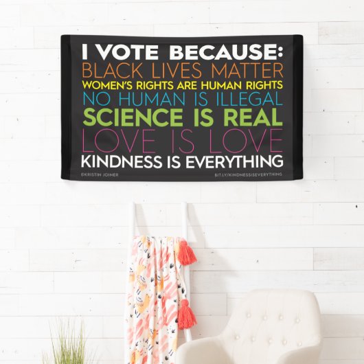 投票するのは…親切は何でも自慢だ 横断幕 (インサイチュ)