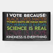 投票するのは…親切は何でも自慢だ 横断幕 (横)