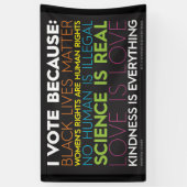 投票するのは…親切は何でも自慢だ 横断幕 (縦)