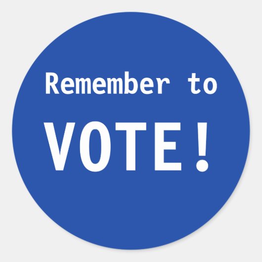 投票するのを忘れないで！シール ラウンドシール (正面)
