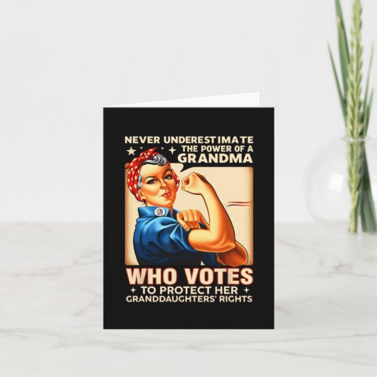 投票する祖母の力を決して過小評価しない カード (正面)