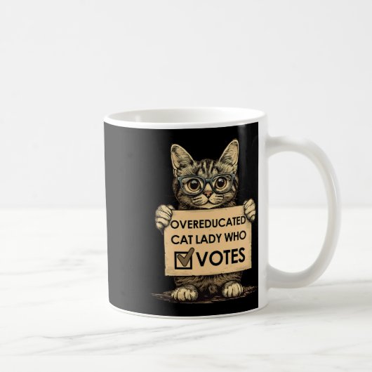 投票する過大猫レディ コーヒーマグカップ (右)