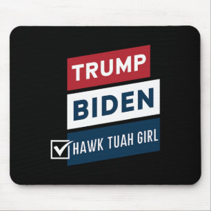 投票するHawk Tuah Girl Vs トランプ バイデン 政治的選挙 マウスパッド