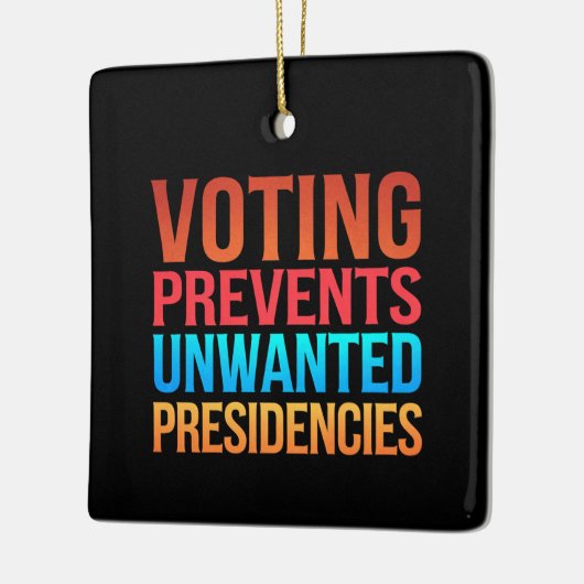 投票によって不要な大統領の選挙を防ぐ セラミックオーナメント (左)