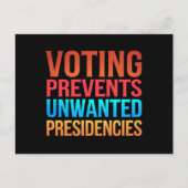 投票によって不要な大統領の選挙を防ぐ ポストカード (正面)