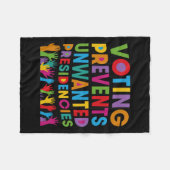 投票によって不要な社長の贈り物を防ぐ フリースブランケット (正面(横))