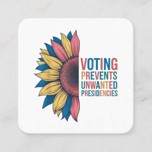 投票によって投票の望みを妨げる スクエア名刺 (正面)