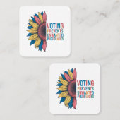 投票によって投票の望みを妨げる スクエア名刺 (正面/裏面)