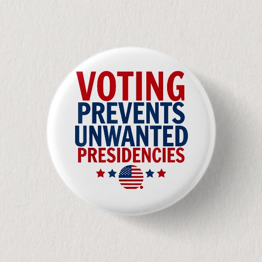 投票によって男性の女性社長が不要になるのを防ぐ 缶バッジ (正面)