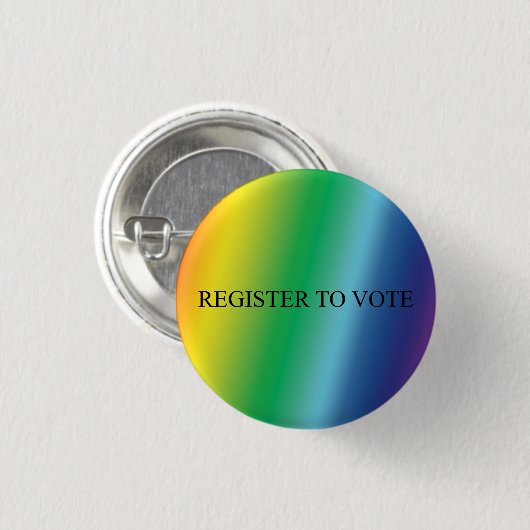 投票に登録するエレガントタイポグラフィレインボープライド 缶バッジ (正面&裏面)