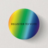 投票に登録するエレガントタイポグラフィレインボープライド 缶バッジ (正面)
