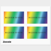 投票に登録するエレガントタイポグラフィレインボープライド 長方形シール (シート)